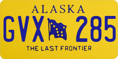 AK license plate GVX285