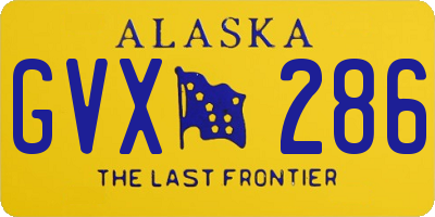 AK license plate GVX286