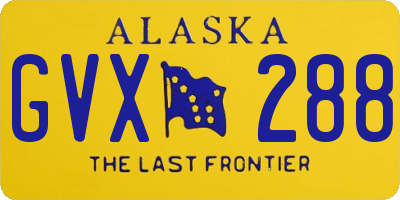 AK license plate GVX288