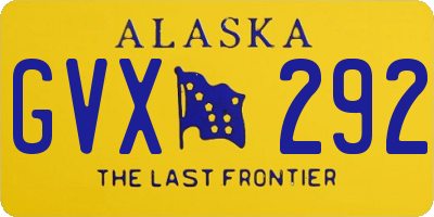 AK license plate GVX292