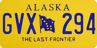 AK license plate GVX294