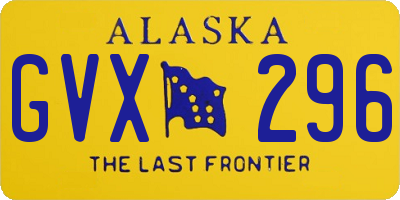 AK license plate GVX296