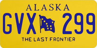 AK license plate GVX299