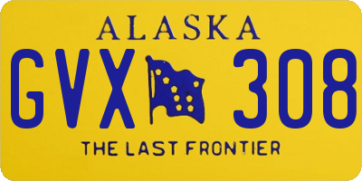 AK license plate GVX308