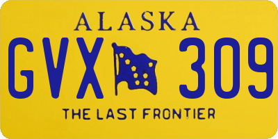 AK license plate GVX309