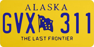 AK license plate GVX311