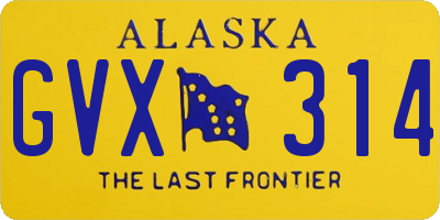 AK license plate GVX314