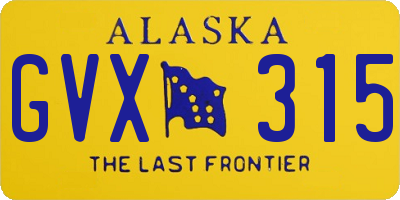 AK license plate GVX315