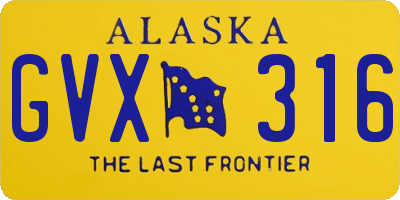 AK license plate GVX316