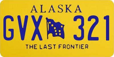 AK license plate GVX321