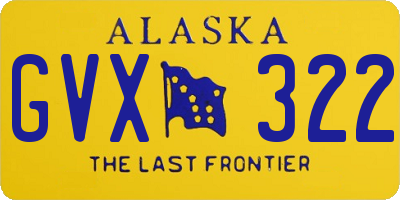 AK license plate GVX322