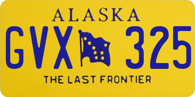 AK license plate GVX325