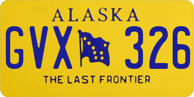 AK license plate GVX326