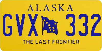 AK license plate GVX332