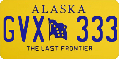 AK license plate GVX333