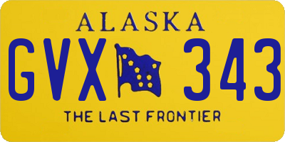 AK license plate GVX343