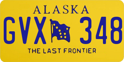 AK license plate GVX348