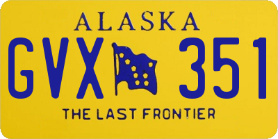 AK license plate GVX351