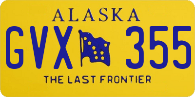 AK license plate GVX355