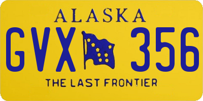 AK license plate GVX356