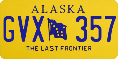 AK license plate GVX357