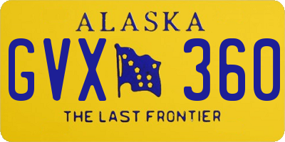 AK license plate GVX360