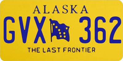 AK license plate GVX362