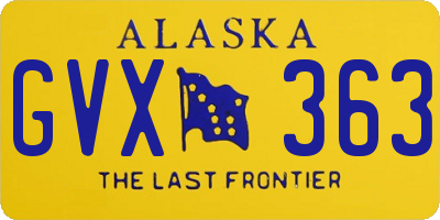 AK license plate GVX363