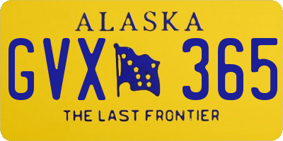 AK license plate GVX365