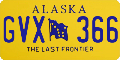 AK license plate GVX366