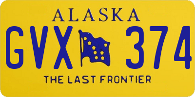 AK license plate GVX374