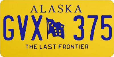 AK license plate GVX375