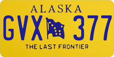 AK license plate GVX377