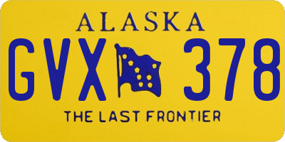 AK license plate GVX378