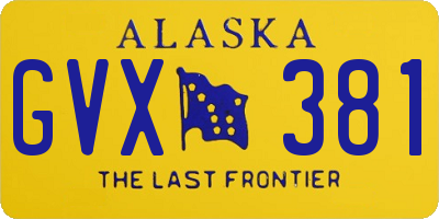 AK license plate GVX381