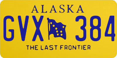 AK license plate GVX384