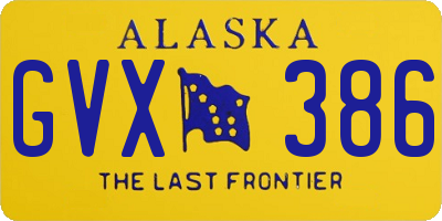 AK license plate GVX386