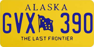 AK license plate GVX390