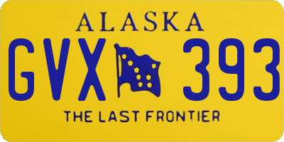 AK license plate GVX393