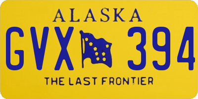 AK license plate GVX394