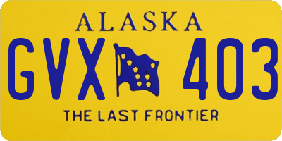 AK license plate GVX403