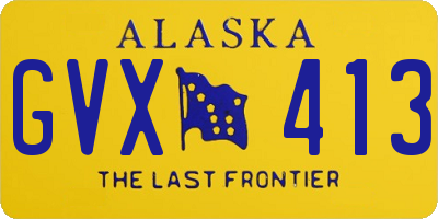 AK license plate GVX413