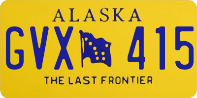 AK license plate GVX415