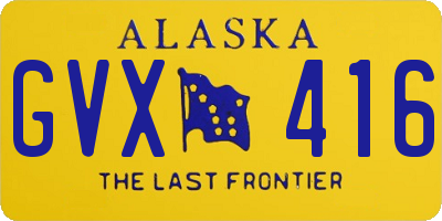 AK license plate GVX416