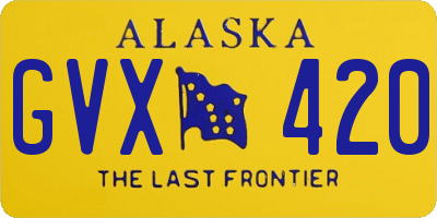 AK license plate GVX420