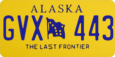 AK license plate GVX443