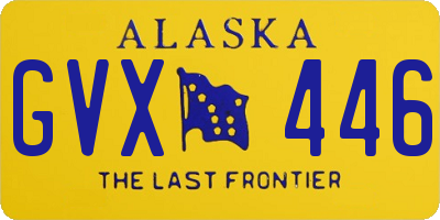 AK license plate GVX446