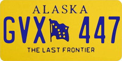 AK license plate GVX447