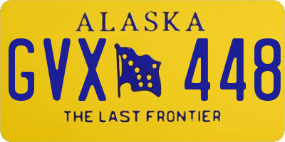 AK license plate GVX448