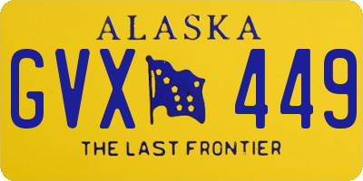 AK license plate GVX449